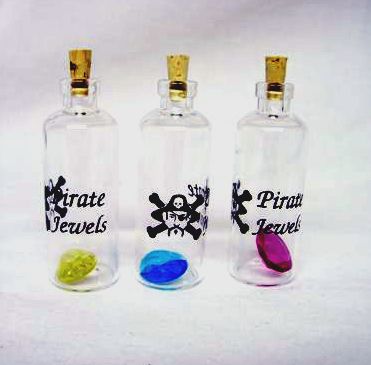 NGH110S Pirate Jewels in Mini GLASS Bottle 3 asst